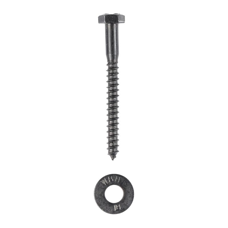 MAKERS BOLT 1/4 x 2-1/2 (100 Pack) Lag Screw Kit, 100 Screws and 100 Washers, Ceramic Black Ruspert Coating for Exterior Use, Meets ASTM A307 and ASME B18.2.1, Industrial/Commerical Grade by - Image 2